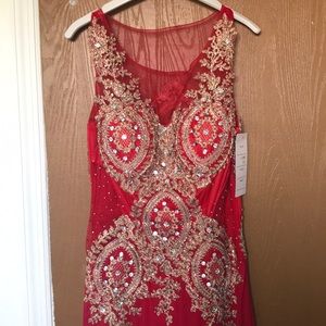 red dress long dress